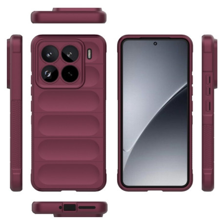 Силіконовий чохол Magic Flannel для Xiaomi 15 Pro - винно-червоний