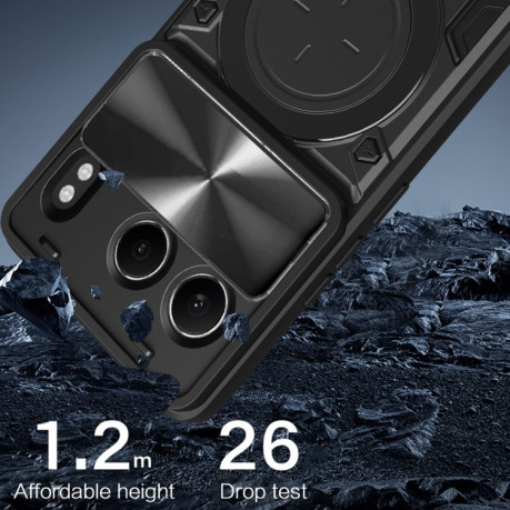 Чохол протиударний CD Texture Sliding Camshield Magnetic Holder на OnePlus Nord 4 5G - рожевий