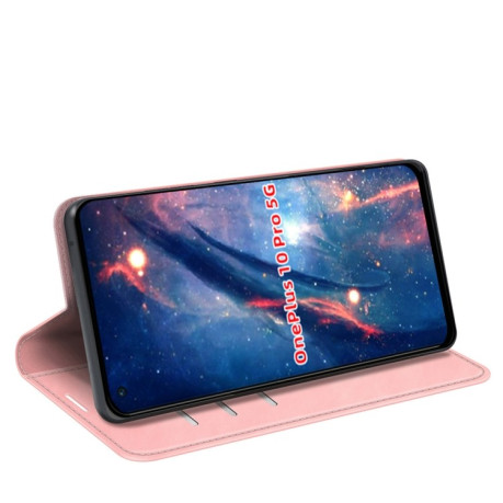 Чохол-книжка Retro Skin Feel Business Magnetic на OnePlus 10 Pro 5G - рожевий