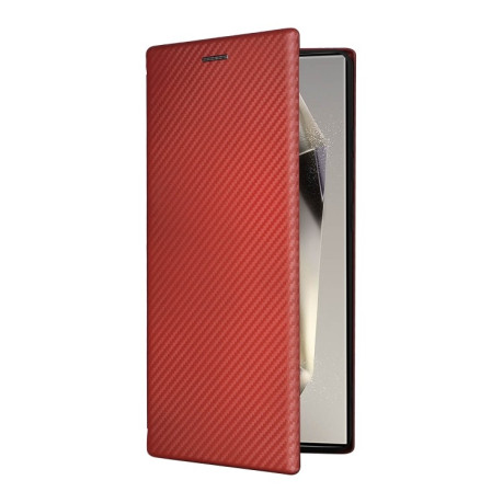 Чохол-книжка Carbon Fiber Texture  для Samsung Galaxy S25 Ultra 5G - коричневий