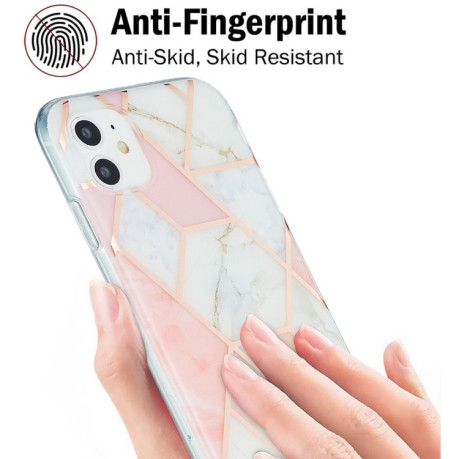 Противоударный чехол 3D Electroplating Marble для iPhone 11 - розовый