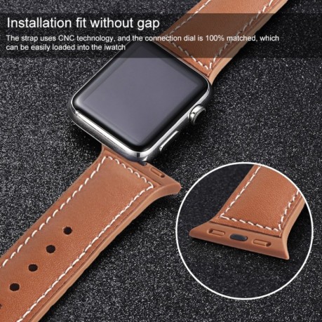 Кожаный ремешок Mutural Leather на Apple Watch 38/40mm - розовый