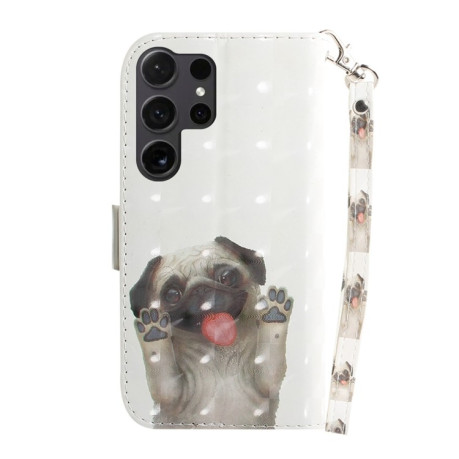 Чехол-книжка 3D Painting для Samsung Galaxy S25 Ultra 5G - Pug