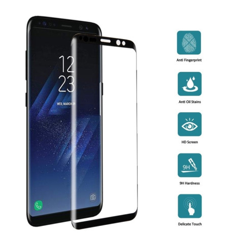 3D Защитное Стекло Enkay Клейкое во Всей Поверхности Full Glue Full Screen Черное для Samsung Galaxy S8 / G950 0.26mm 9H