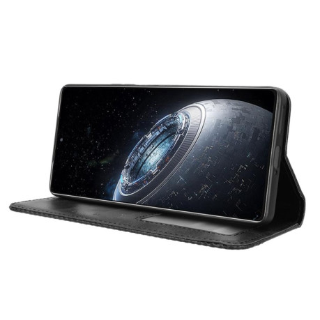 Чехол-книжка Magnetic Buckle Retro Crazy Horse Texture на Infinix GT 20 Pro 5G - черный