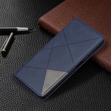 Чехол-книжка Rhombus Texture на Xiaomi Redmi Note 10/10s/Poco M5s - синий