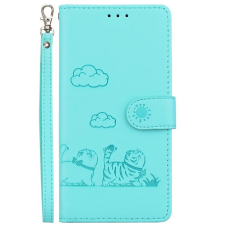 Чохол-книжка Cute Cats RFID Leather для Xiaomi Redmi Note 14 4G 164.84mm - зелений