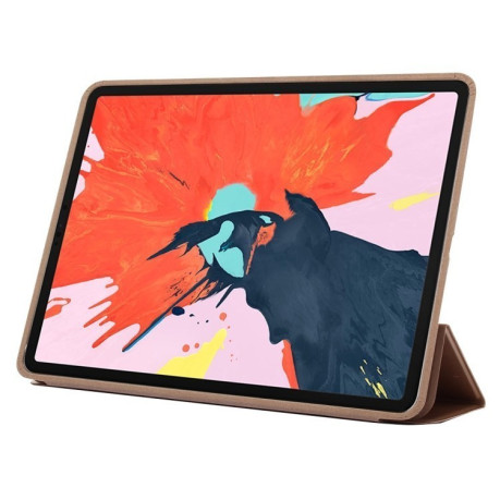 Шкіряний чохол-книжка Solid Color на iPad Pro 12.9 inch 2018- золотий