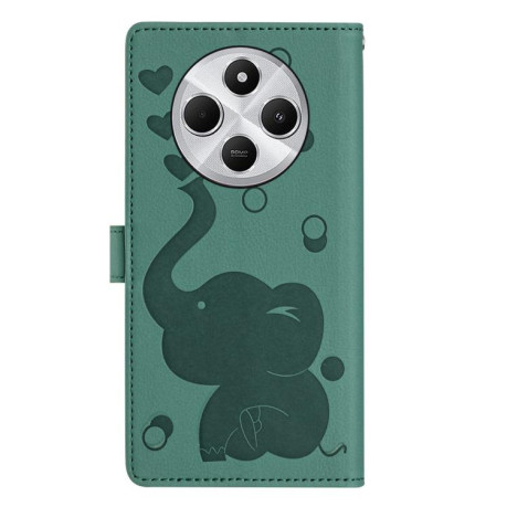 Чохол-книжка Cartoon Elephant Embossed Leather для Xiaomi Redmi A4 5G - зелений