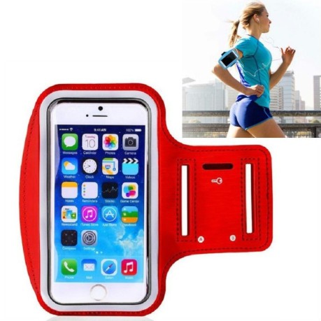 Универсальный спортивный чехол с креплением на руку для мобильных телефонов Size:Large - красный