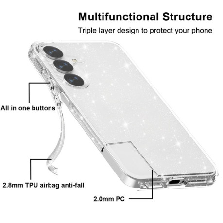 Протиударний чохол Terminator Style Glitter для Samsung Galaxy S25+ 5G - білий