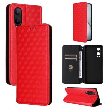 Чохол-книжка Cubic Grid Calf Texture для OnePlus Nord CE4 Lite - червоний