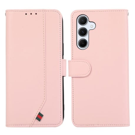 Чехол-книжка ABEEL с фактурой Delicate защитой от сканирования RFID на Samsung Galaxy S25 FE 5G - розовый