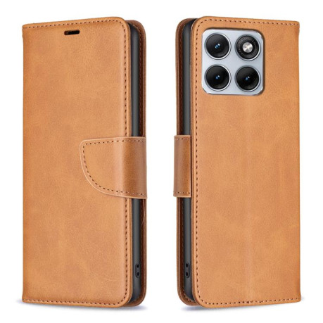 Чехол-книжка Lambskin Texture Pure Color на Motorola Edge 70 Fusion  — жёлтый