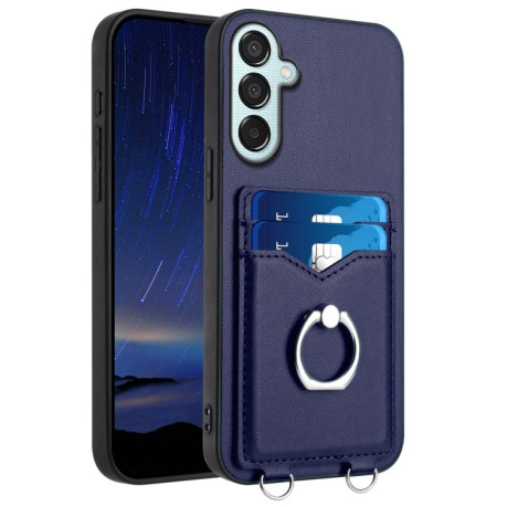 Противоударный чехол R20 Ring Card Holder для Samsung Galaxy F15 / M15 - синий