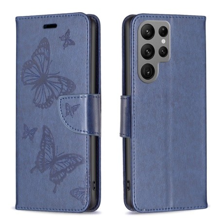 Чохол-книжка Butterflies Pattern для Samsung Galaxy S24 Ultra 5G - синій