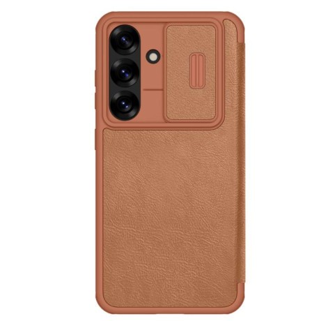 Чехол-книжка Nillkin Qin Series для Samsung Galaxy S25 5G - коричневый