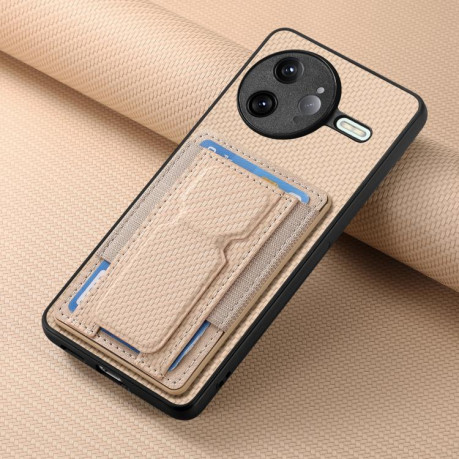 Противоударный чехол Carbon Fiber Card Bag для Xiaomi Poco F7 Ultra - хаки