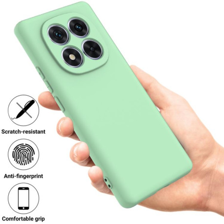 Силиконовый чехол Solid Color Liquid Silicone на Xiaomi Redmi Note 14 Pro 4G - зеленый