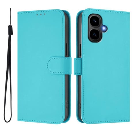 Чехол-книжка с мягким покрытием (Skin Feel) со шнурком на Infinix Smart 10 4G - синий