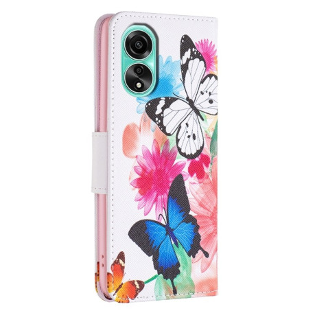 Чехол-книжка Colored Drawing Pattern для OPPO A78 4G - Butterflies