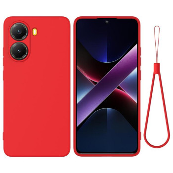 Силиконовый чехол Solid Color Liquid Silicone на Xiaomi Poco X7 Pro - красный