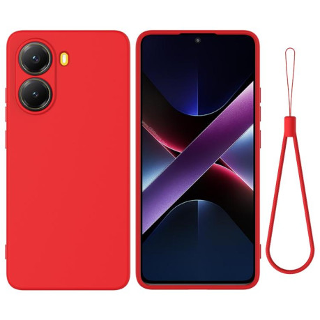 Силіконовий чохол Solid Color Liquid Silicone на Xiaomi Poco X7 Pro - червоний