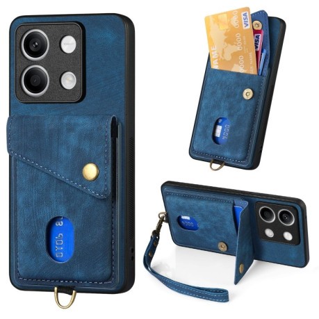 Протиударний чохол  Retro Card Wallet Fold Leather для Xiaomi Redmi Note 13 - синій