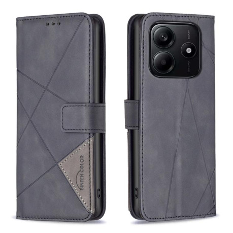 Чохол-книга Rhombus Texture для Xiaomi Redmi Note 14 4G - чорний