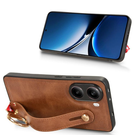 Протиударний чохол Wristband Leather Back для Xiaomi Poco X7 Pro 5G - коричневий
