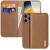 Кожаный чехол-книжка DUX DUCIS Hivo Series на iPhone 17 Pro Max - коричневый