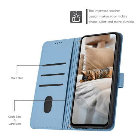 Чохол-книжка Embossed Kitten Phone Leather для OPPO A5 Pro 5G Global - синій