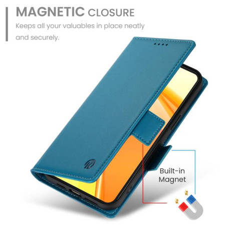 Чехол-книжка Side Buckle Magnetic Frosted Leather для OPPO Reno13 F/Reno13 FS - синий