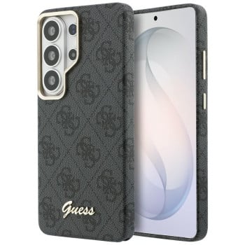 Оригинальный чехол Guess 4G Script с MagSafe для Samsung Galaxy S26 Ultra — чёрный