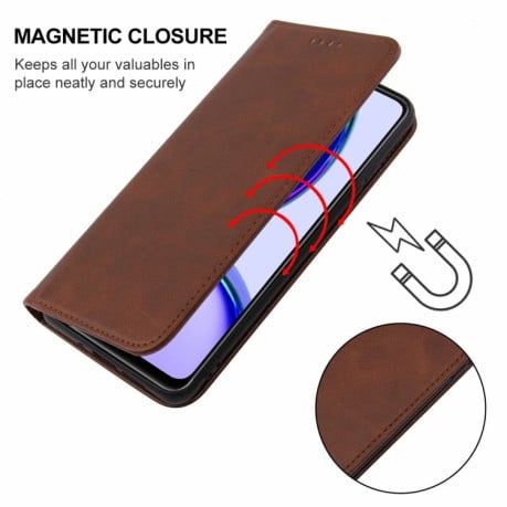 Чохол-книжка Magnetic Closure для Realme C53/C51 - коричневий