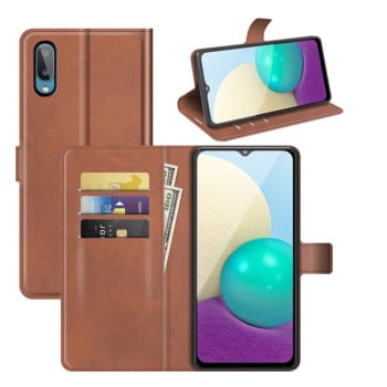 Чехол-книжка Retro Calf Pattern Buckle для Samsung Galaxy A02 - светло-коричневый