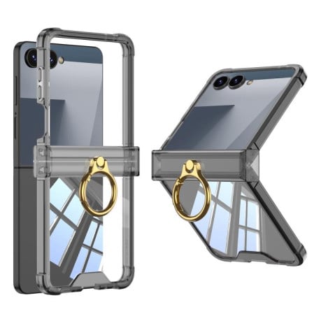 Противоударный чехол GKK Plain Leather для Samsung Galaxy Flip 7 5G - черный