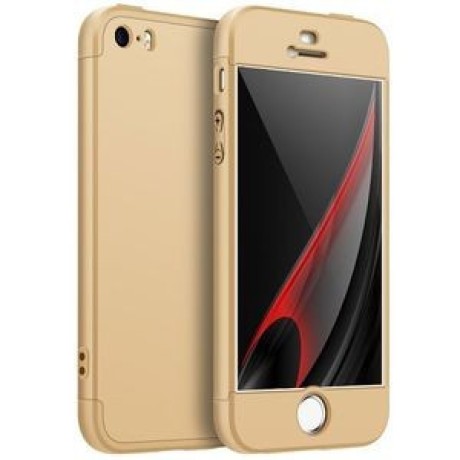 Противоударный чехол 3D Three Sectна iPhone SE 5S 5 -золотой