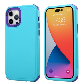 Чохол протиударний 3 in 1 Four Corner для iPhone 14 Pro - синьо-фіолетовий