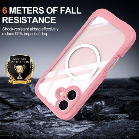 Двосторонний противоударный чехол Life Waterproof MagSafe Magnetic Rugged для iPhone 17 - розовый