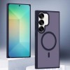 Противоударный чехол Transparent TPU Hybrid PC Magsafe для Samsung Galaxy S25+ 5G - фиолетовый
