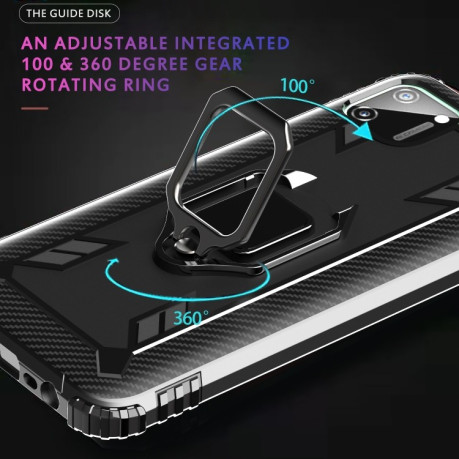 Противоударный чехол 360 Degree Rotating Ring Holder на Realme C11 - черный