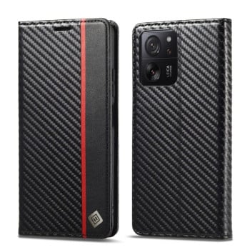 Чохол-книжка LCIMEEKE Carbon Fiber для Xiaomi 14T Pro - Black