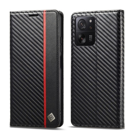 Чехол-книжка LCIMEEKE Carbon Fiber для Xiaomi 14T Pro - Black