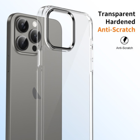 Противоударный чехол Ice Feel HD Transparent PC Full Coverage для iPhone 16 Pro Max - черный