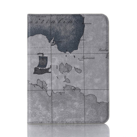 Чехол-книжка Map Pattern для iPad mini 6 - серый