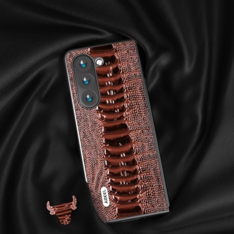 Протиударний шкіряний чохол Genuine Leather Weilai Series Samsung Galaxy Fold 5 - коричневий