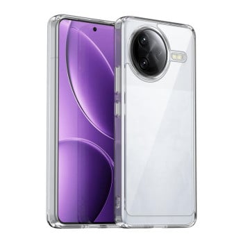 Противоударный чехол  Colorful Acrylic Series с цветной силиконовой боковиной на Xiaomi Poco F7 Ultra - прозрачный