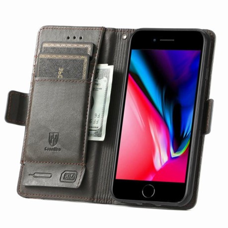 Чохол-книжка CaseNeo Splicing Dual Magnetic Buckle Leather для iPhone 16e - сірий