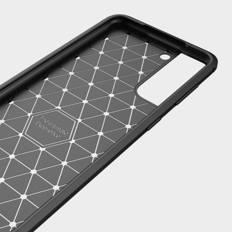Чехол Brushed Texture Carbon Fiber на Samsung Galaxy S21 FE - синий